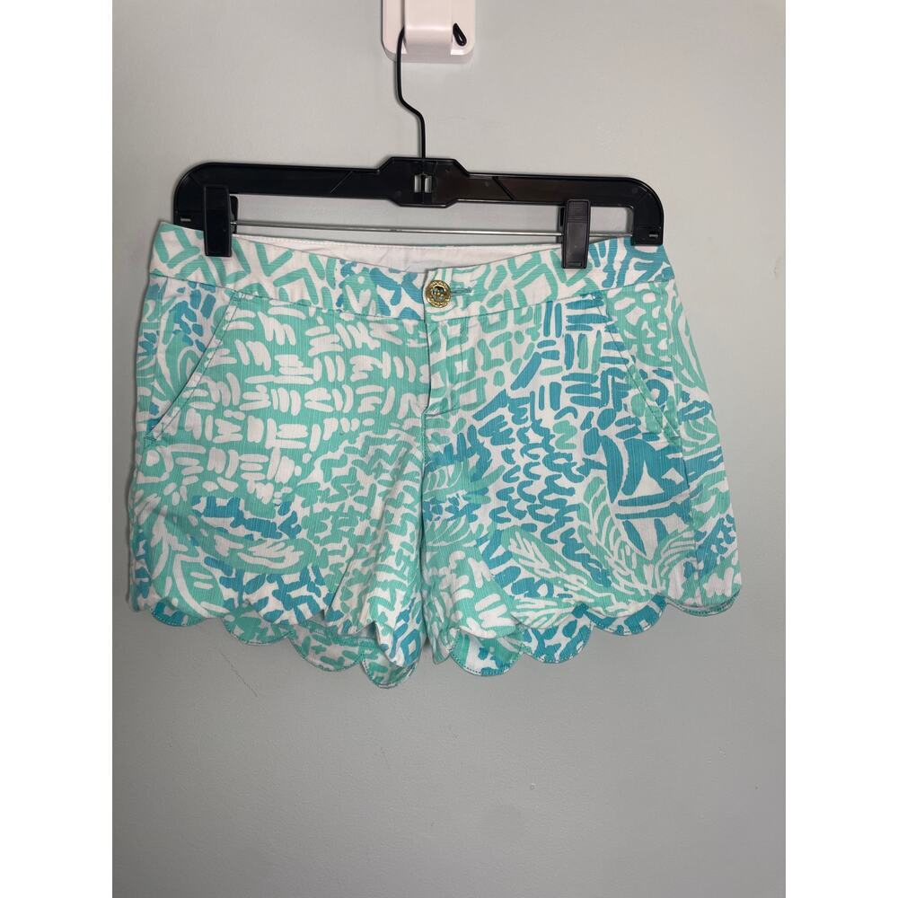 Lilly Pulitzer Buttercup Shorts W's Size 00 Scalloped Hem 5" Inseam